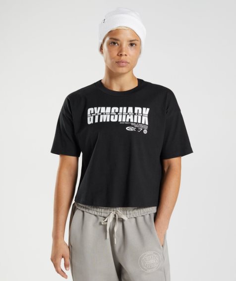 Przycięte Topy Gymshark GS10 Year Midi Damskie Czarne | PL 708OHL